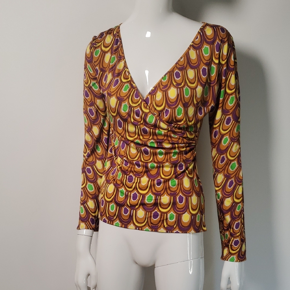 VINTAGE Emilio Pucci 77RN21 Peacock Print Silk Jersey 2pc Set - Top & Skirt - Picture 6 of 16